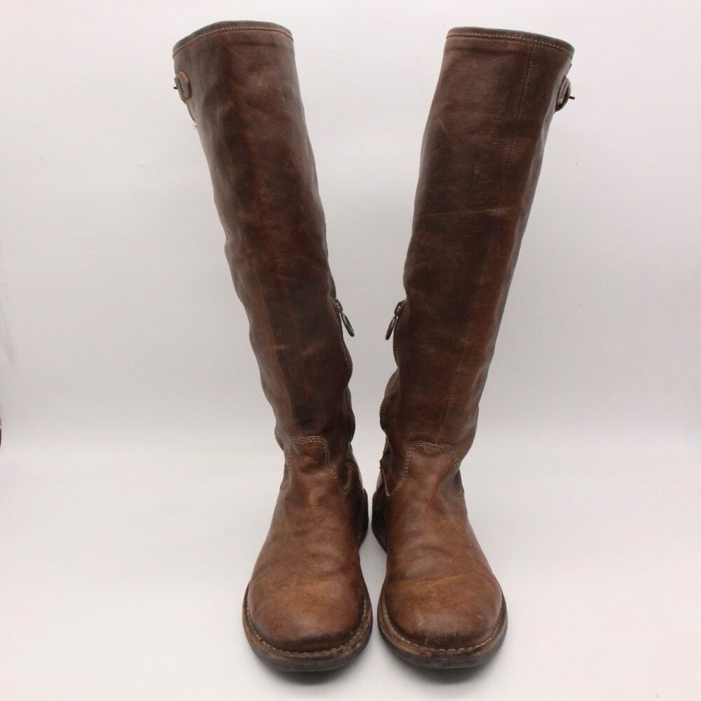 Fiorentini + Baker Tall Brown Leather Boots with Buckle - Picture 2 of 9
